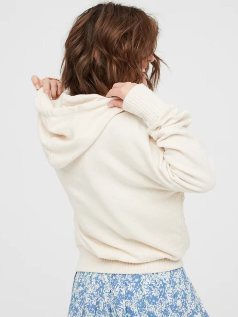OFFLINE By Aerie Weekend Ribbed Trim Sweatshirt Heather Frost Small #A3475 - Picture 7 of 12